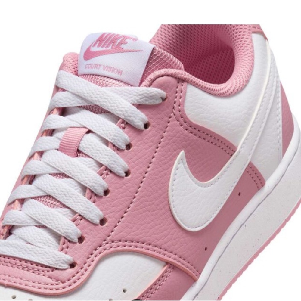 NWT!! Nike Women’s Pink and White Low-Top Swoosh Sneakers - Picture 5 of 7